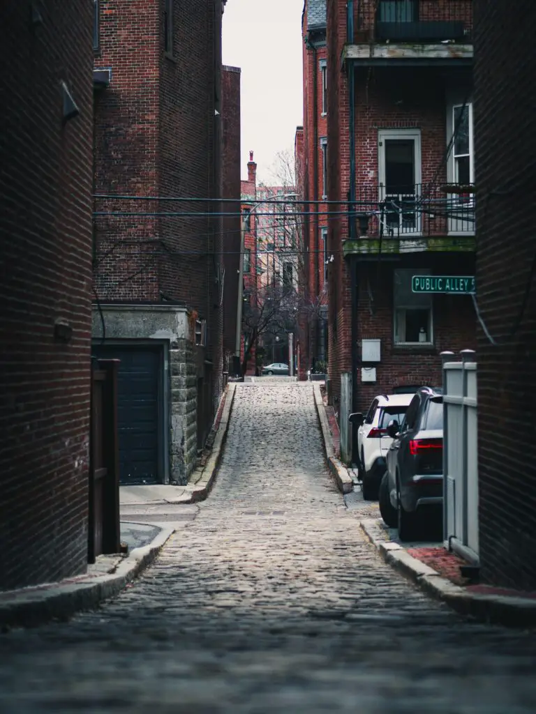 Public Alley in Boston, living at home in the inner city