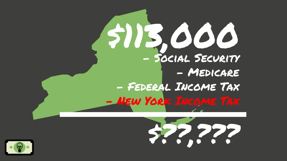 How much is 113,000 after taxes in New York State (single) [2023